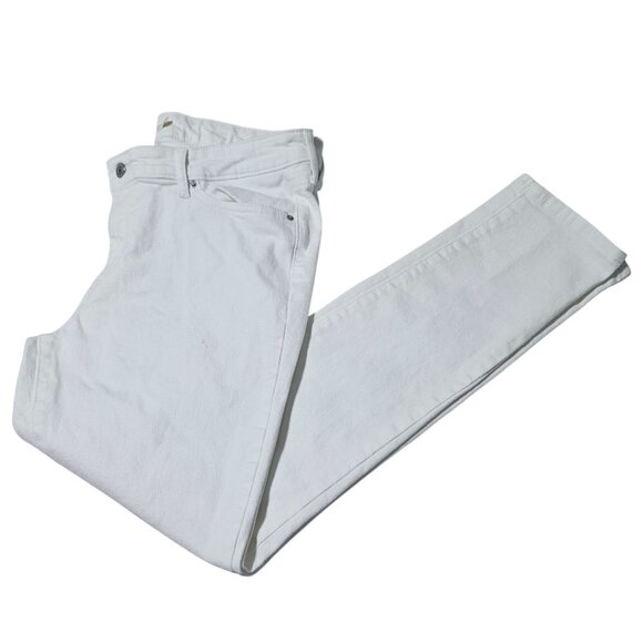 Levis 711 Skinny Jeans Womens Size 32 Mid Rise White Denim Pants Cotton Blend - Picture 1 of 10